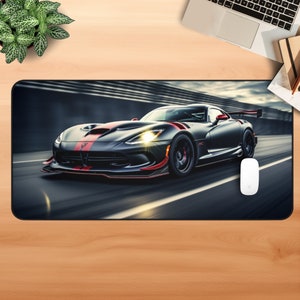 Gaming Mouse Pad Dodge Viper Desk Mat Car Large Desk Pad Extend Gaming Mouse Pad Aesthetic Desk Mat Gift for Gamer Deskpad Car lover