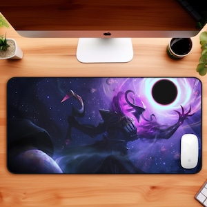 Dark Star Thresh Desk Mat, LOL Mouse Pad, Gaming Room Decor, Video Gamer Accessories