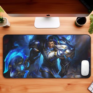 Porcelain Darius Desk Mat, LOL Mouse Pad, Gaming Accessories, Video Gamer Room Decor