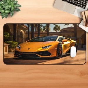 Gaming Mouse Pad Lamborghini Huracan Desk Mat Car Large Desk Pad Extend Gaming Mouse Pad Aesthetic Desk Mat Gift for Gamer Deskpad Car lover