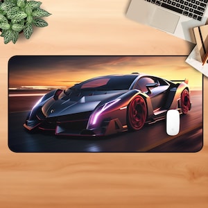 Race Car Desk Mat Car Computer Desk Mat Lamborghini Gaming Desk Mat Racing Desk Mat Street Race Desk Mat Lamborghini Mousepad Hypercar