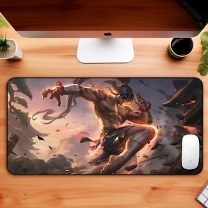 Tappetino da scrivania Space Dragon Lee Sin, tappetino per mouse LOL, accessori per giochi, decorazioni per videogiochi