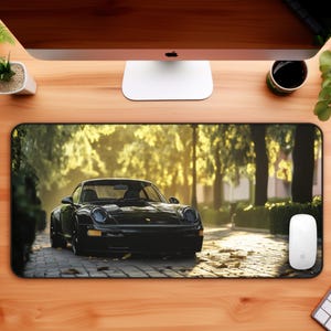 Porsche 911 Desk Mat, Luxury Car Mouse Pad, Automotive Decor, Gift for Car Enthusiasts