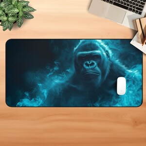 Animal Desk Mat Gorilla, Mouse Pad, Aesthetic Office Decor, Gaming Decor, Video Game Mousepad, Video Gamer Gift