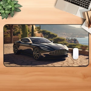 Aston Martin Desk Mat Mousepad Luxury Car Desk Mat Car Laptop Mat Video Gamer Video Game Accessories Car Lover Gift For Dad Gift For Husband
