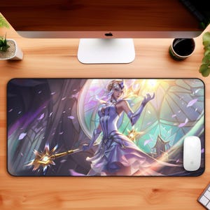 Elementalist Lux Desk Mat, LOL Mouse Pad, Gaming Accessories, Gamer Room Decor