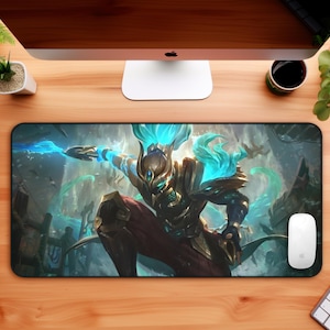 LOL Desk Mat Featuring Sea Dog Yasuo, Gaming Mouse Pad, Gamer Accessories, Desk Setup Decor