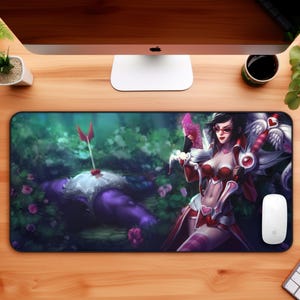 Heartseeker Vayne Desk Mat, LOL Mouse Pad, Gaming Accessories, Gamer Room Decor