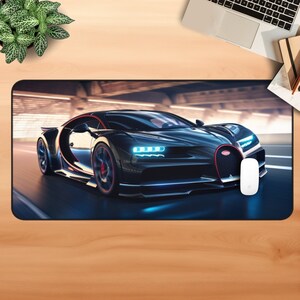Car Mouse Pad Hypercar Gaming Desk Mat Bugatti Chiron Desk Mat Extend Gaming Mouse Pad Bugatti Aesthetic Desk Mat Supercar XL Deskpad