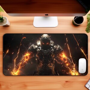 Soldier mecha robot mousepad aesthetic shot
