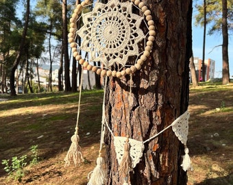 CROCHET PATTERN-Mandala & Dreamcatcher Crochet Pattern, Boho Sımplıcıty,Farmhouse Cotton Dreamcatcher
