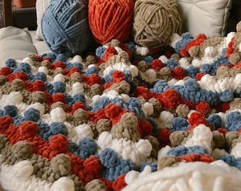 CROCHET PATTERN-Bobble Stitch Blanket Pattern, Puff Stitch Baby Blanket, Modern Crochet Baby Blanket, Crochet Pattern, Baby Blanket Pattern