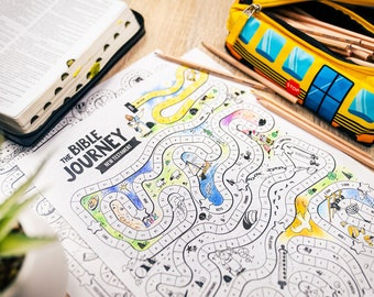 The Bible Journey - New Testament. Interactive Bible Reading Plan. Printable. Format 11x17