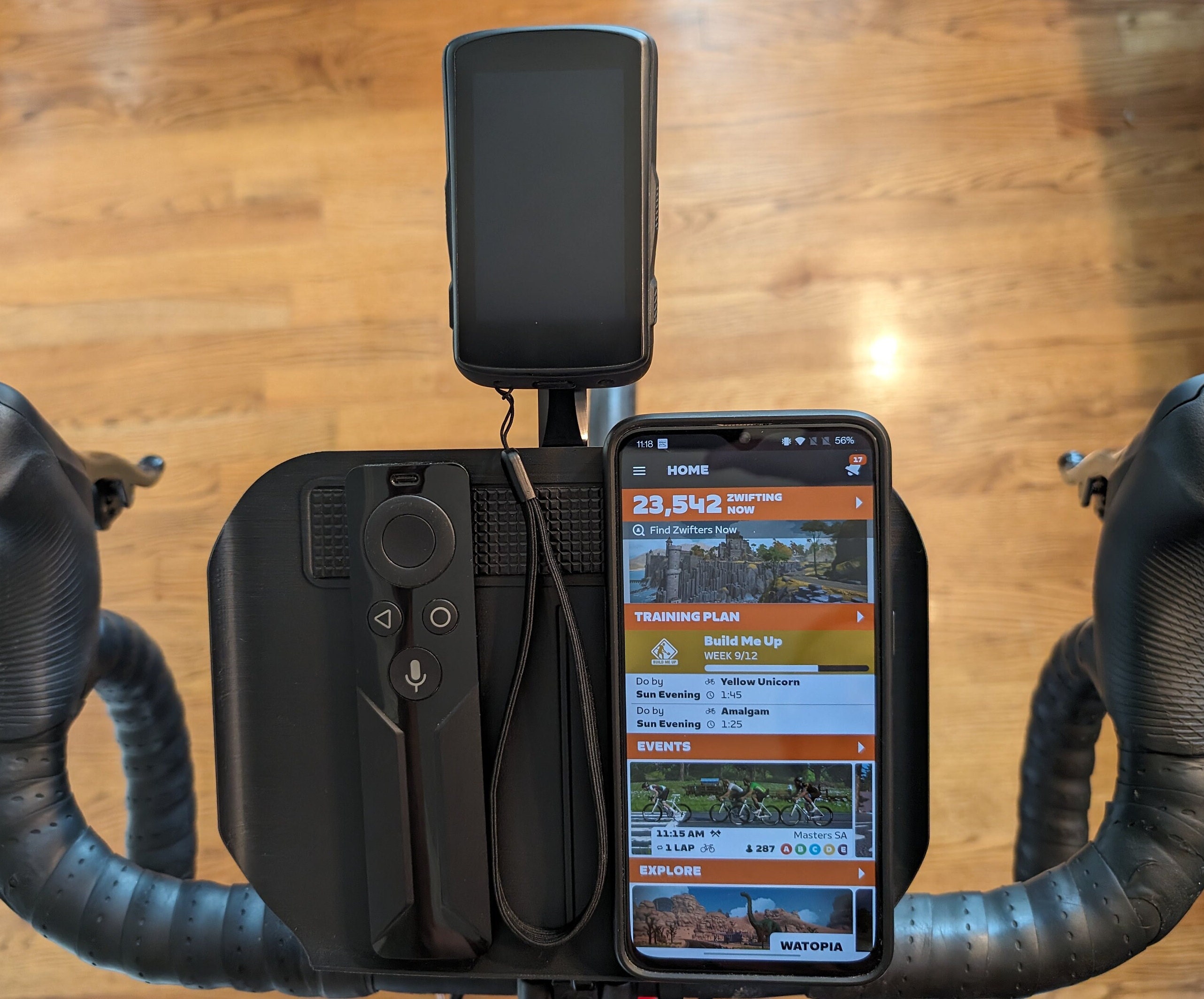 Indoor Bike Trainer Tray for Phone Tablet or Remote. Fits Garmin or Wahoo Mounts. Zwift Trainerroad Stationary Bike Turbo Trainer Cycle Etsy