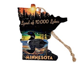 Minnesota Land of 10,000 Lakes Loon Metal Ornament