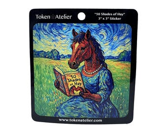 Token Tales Horse "50 Shades of Hay" Sticker