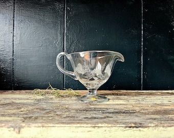 Vintage Clear Glass Gravy Boat