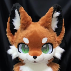 Brown Desert Fox Fursuit Head, Custom Kenomo Cosplay Fursuit, Fursuit Accessories , Furry Ears, Fantasy Creature, Christmas Furry Gifts
