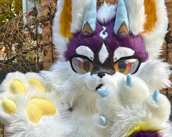 Blue Lightning Dragon Fursuit Head, Custom Dragon Prince Fursuit Head, Fursuit Accessories , Furry Ears, Fantasy Creature, Furry