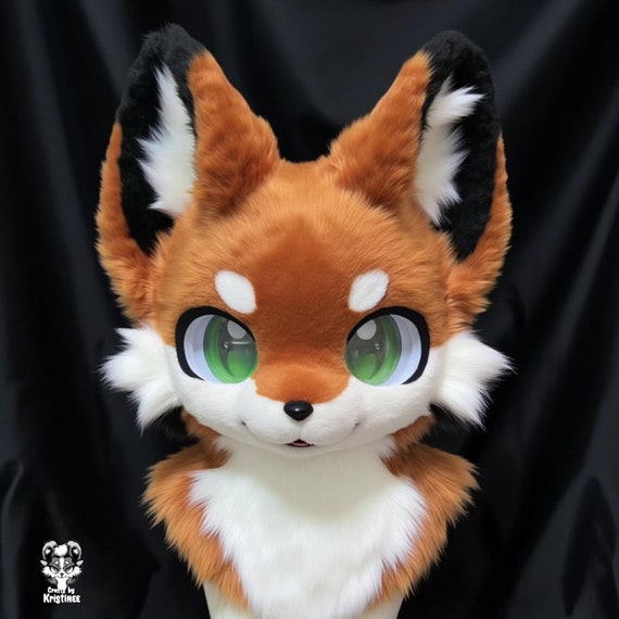 Brown Desert Fox Fursuit Head, Custom Kenomo Cosplay Fursuit, Fursuit Accessories , Furry Ears, Fantasy Creature, Christmas Furry Gifts