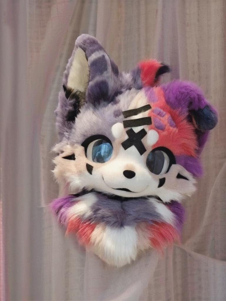 Fursuit Head,Star Puppy,Rainbow Puppy,Fursuit Accessories,Furry Ears,Fursuit,Fantasy Creature,Furry