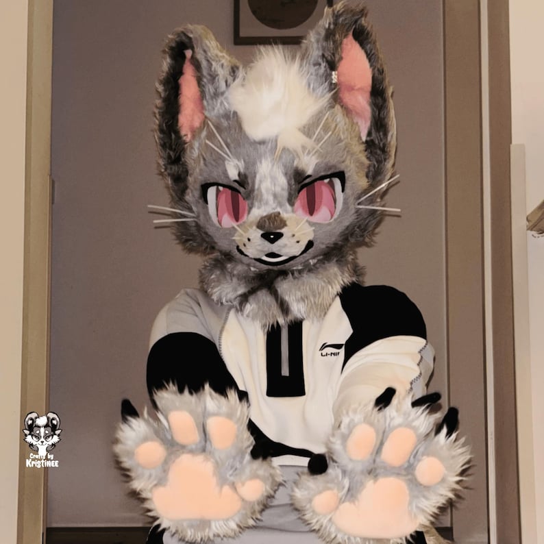 Evil Cat Boss Fursuit Head, Custom Kenomo Cosplay Fursuit, Fursuit ...