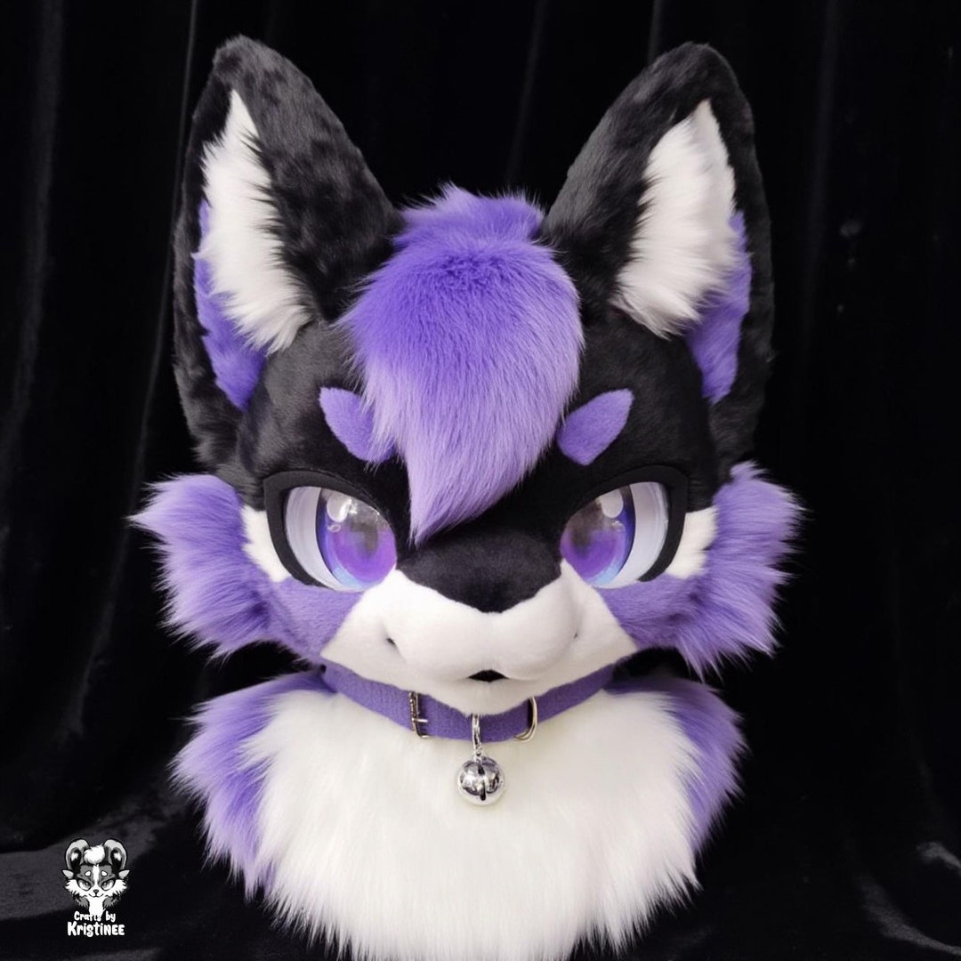 Purple Demon Moon Wolf Fursuit Head, Custom Kenomo Cosplay Fursuit ...