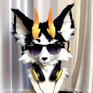 Kemono Head,Fursuit Head,Furry Ears,Furry Horns,Fursuit Commission,Furry,Fursuit,Fantasy Creature,Fursuit Accessories
