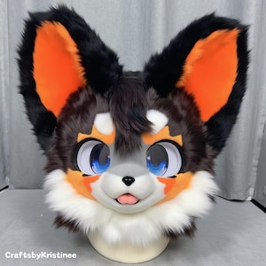 Cute Pudding Dog Fursuit Head, Customized Coffee Colored Pudding Puppy, Fursuit Accessories, Furry Ears, Fantasy Creature, Furry, Cosplay