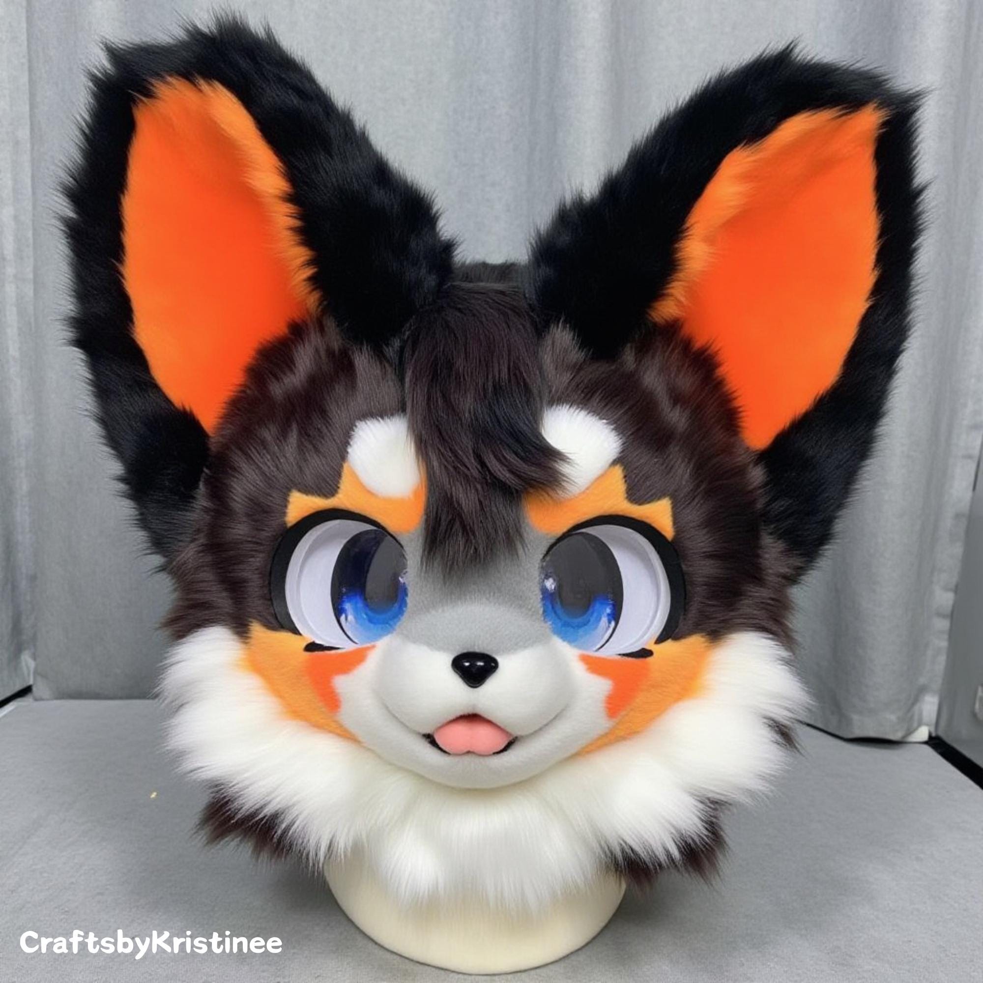 Cute Pudding Dog Fursuit Head, Customized Coffee Colored  display picture 2