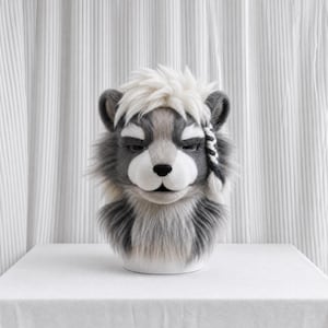 Braided Frost Wolf Fursuit Head, Custom Kenomo Cosplay Fursuit, Fursuit Accessories ,Fantasy Creature, Christmas Furry Gifts