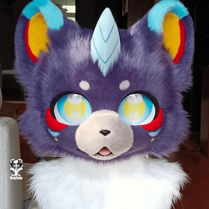 Cute Cake Bear Fursuit Head, Custom Kenomo Cosplay Fursuit, Fursuit Accessories ,Fantasy Creature, Christmas Furry Gifts