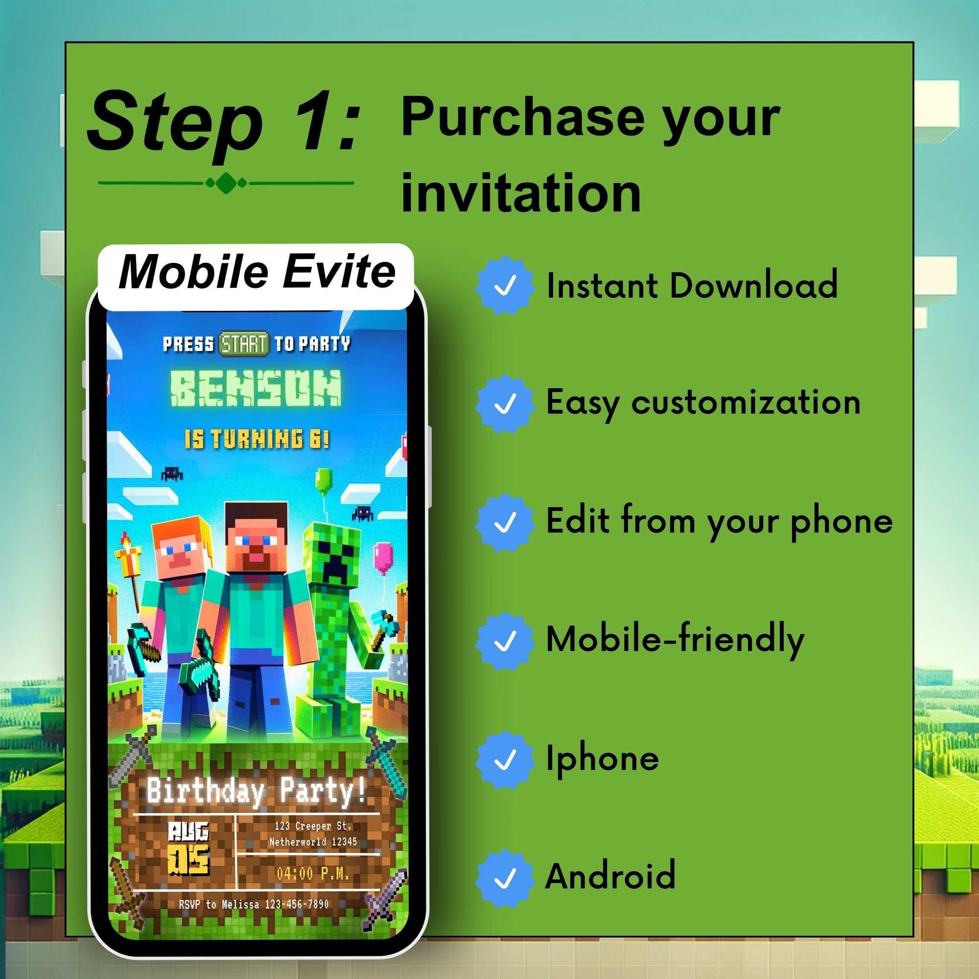 Customizable Video Minecraft Invite