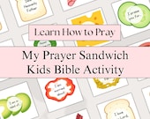 Kids Prayer Sandwich Activity, Sunday School Pray Lesson, Kid Bible Study Activities, Christian Homeschool Prayers Printable Craft, Praying
