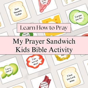 Kids Prayer Sandwich Activity, Sunday School Pray Lesson, Kid Bible Study Activities, Christian Homeschool Prayers Printable Craft, Praying