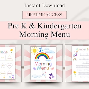 Montessori Learner Morning Menu, Pre K Homeschoolers MorningMenu, Kindergarten Homeschool Resource, Pre-K Printable Letter Tracers Worksheet