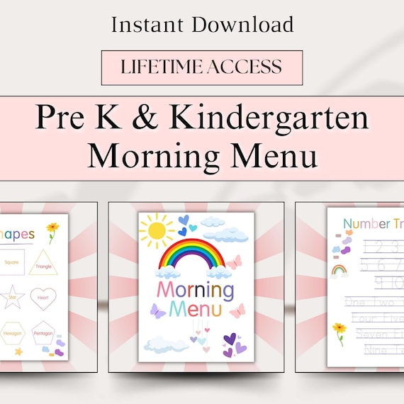 Montessori Learner Morning Menu, Pre K Homeschoolers MorningMenu, Kindergarten Homeschool Resource, Pre-K Printable Letter Tracers Worksheet