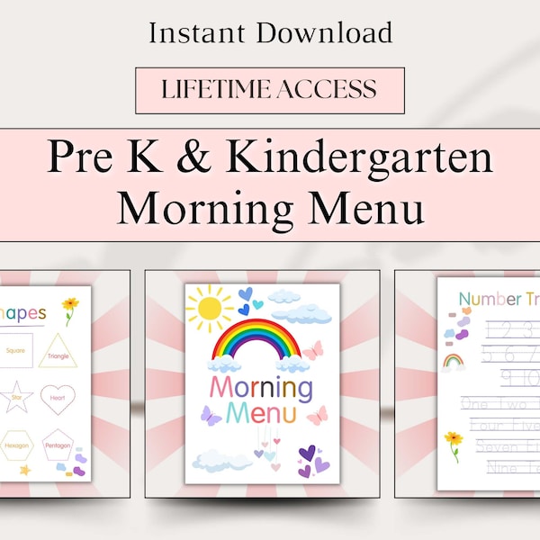 Montessori-elevmorgonmeny, förskolehemundervisande morgonmeny, resurs för hemundervisning i förskoleklass, utskrivbart arbetsblad med bokstavsspårare för förskoleklass