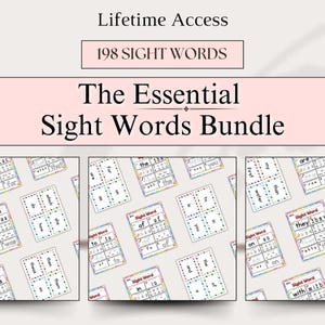 Leer SightWords afdrukbaar, werkbladen SightWords eerste leerjaar, homeschool-flashcards 1e leerjaar, lezen 1e leerjaar, leeshulpmiddel montessori