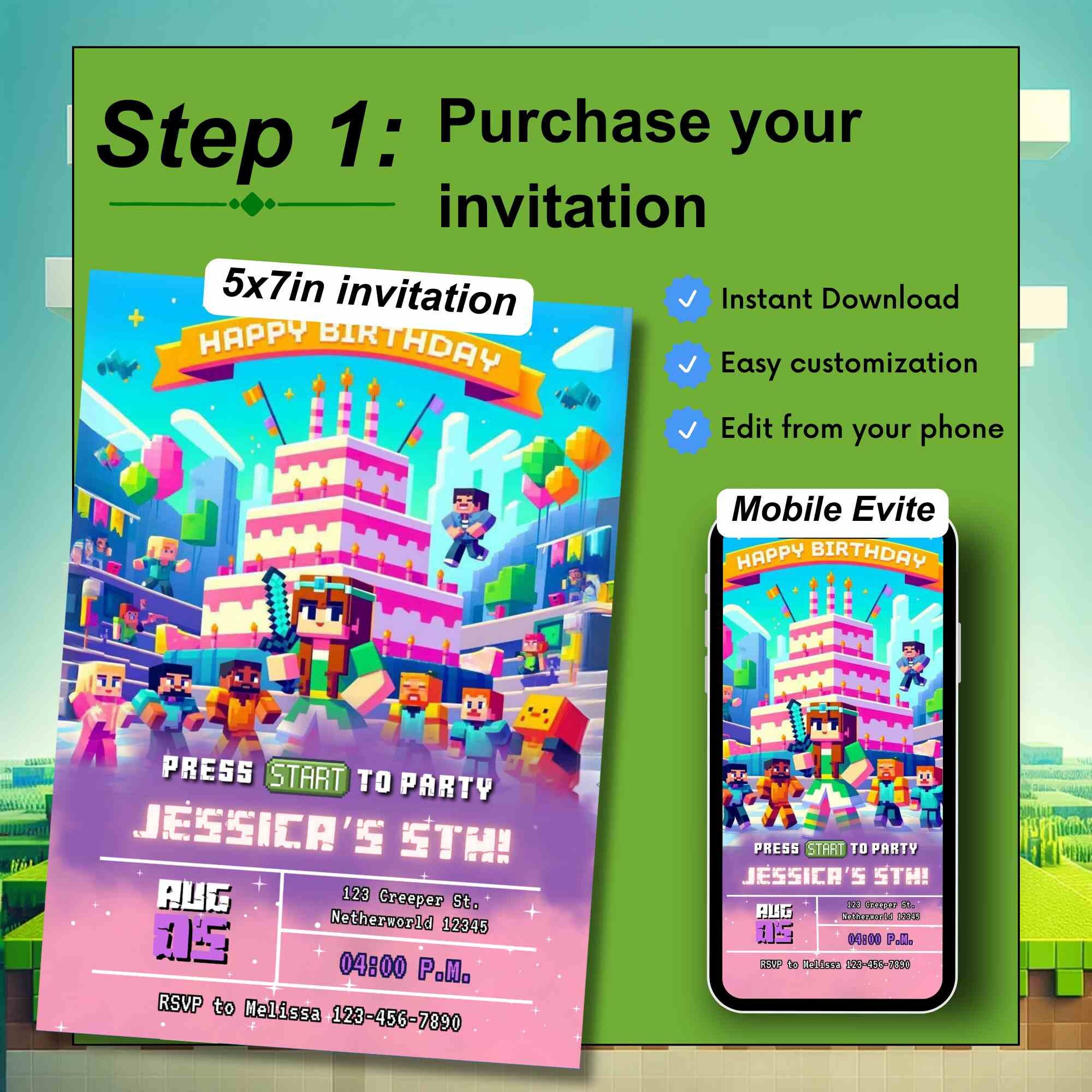 Gamer Bday Invite + Video