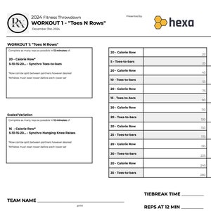 CrossFit-scorekaart open stijl: Google-spreadsheetsjabloon