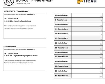 CrossFit Open Style Scorecard - Google Sheet Template