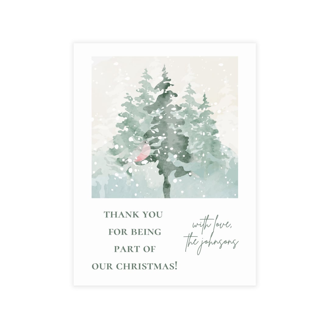 Customizable Printable Thank You Christmas Card - Etsy