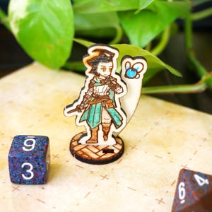 Anime-Style Leader with Guiding Fairy | Dungeons and Dragons | Pathfinder | TTRPG | Laser-Cut Mini | DnD Accessories | RPG Gift