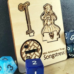 Anime-Style Human Songstress Miniature | Dungeons and Dragons | Pathfinder | TTRPG | Laser-Cut Mini | DnD Accessories | RPG Gift