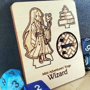 Anime-Style Human Wizard Miniature | Dungeons and Dragons | Pathfinder | TTRPG | Laser-Cut Mini | DnD Accessories | RPG Gift