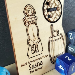 Anime-Style Female Twin Sister Sasha Miniature | Dungeons and Dragons | Pathfinder | TTRPG | Laser-Cut Mini | DnD Accessories | RPG Gift