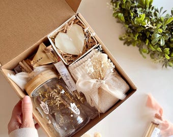 Romantic gift box for women, gift box for friends, hyggie, cozy, relaxation gift box with candles, anniversary gift, mom gift box