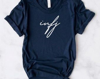 INFJ T-shirt | Minimalistic Cursive MBTI Introverted Intuitive Personality Tee