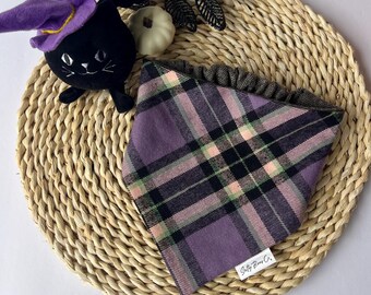 The Haunted Bandana, Halloween Bandana, Fall Dog bandana, Pet bandana, Reversible Dog Bandana, Slip-on Bandana, Elastic back, Two sided